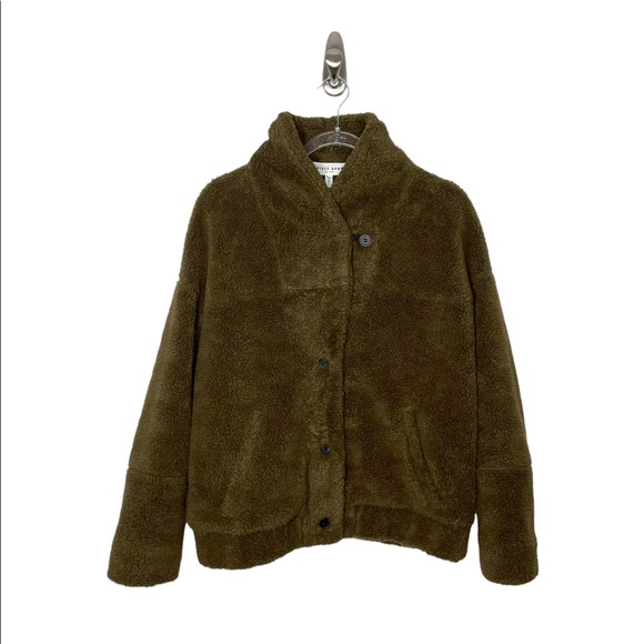 Apiece Apart | Campania Olive Green Faux Fur Bomber Jacket 6 - Picture 2 of 8